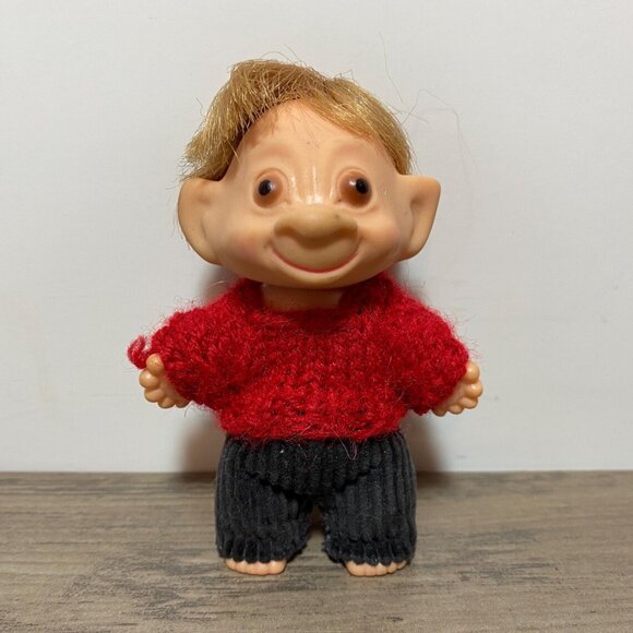 1960s Troll Doll with Rooted Hair Painted Bug Eyes RARE Regal Canada - Picture 1 of 7